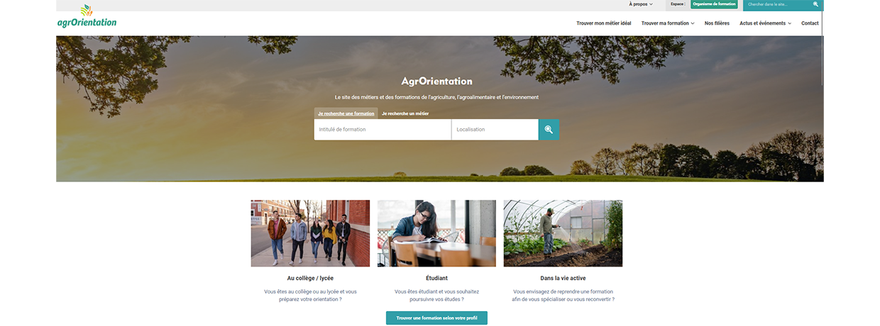 Trouvez votre métier et votre formation grâce à Agrorientation