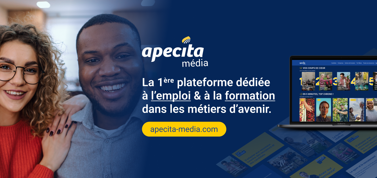 Découvrez notre nouvelle plateforme, Apecita Média. Le 1er média d'information dédié à l'emploi dans les filières de l'agriculture, l'agroalimentaire et de l'environnement.